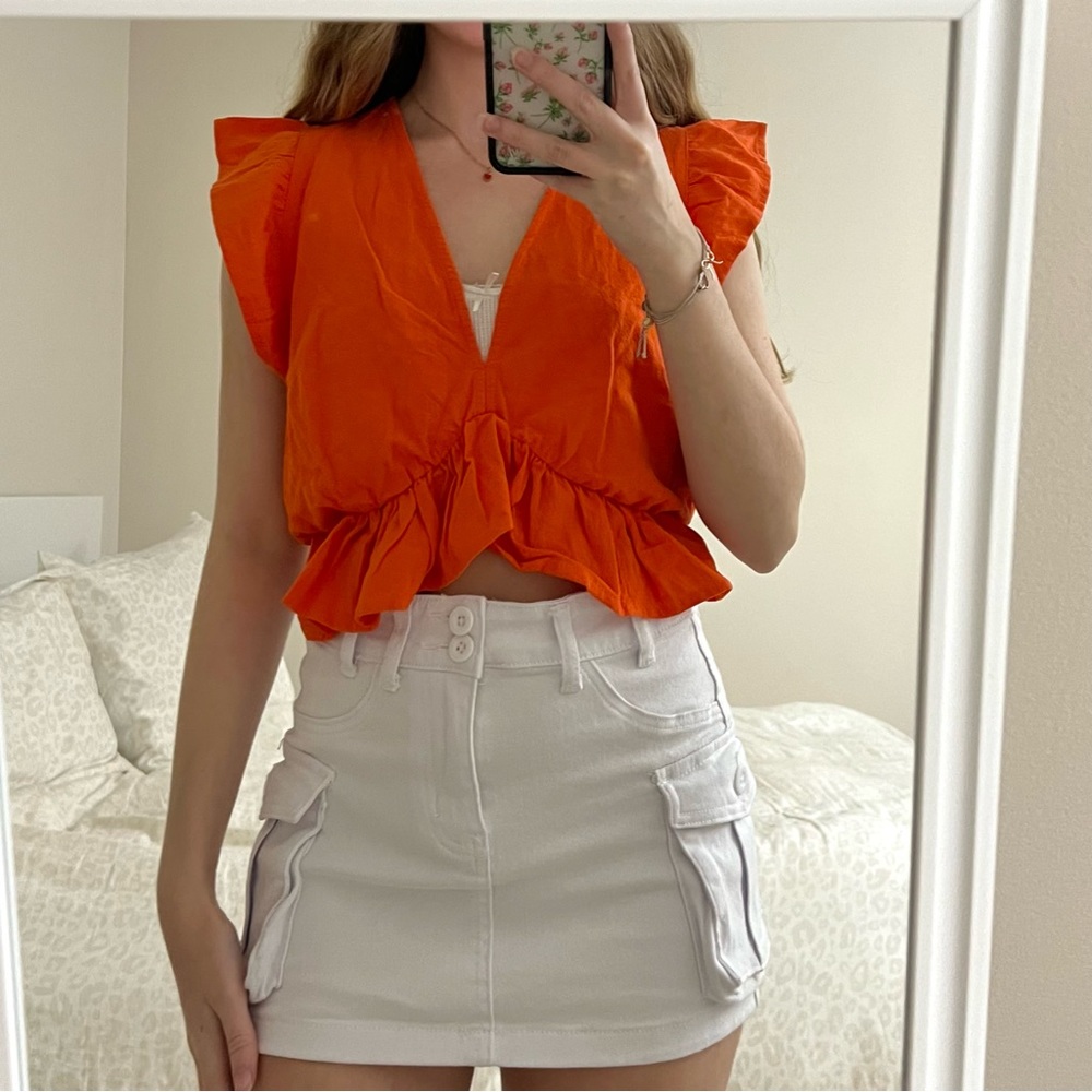 NWT Fancyinn Orange Blouse